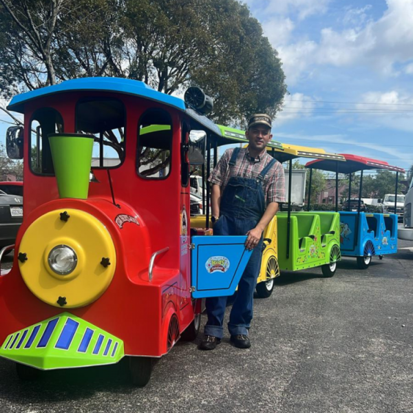 Multicolor Trackless train