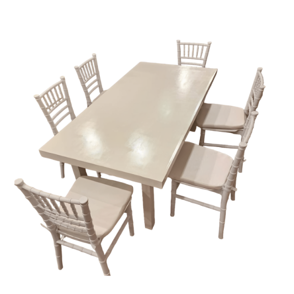 Classic White Children's Table + 6 Chairs (up to7y)