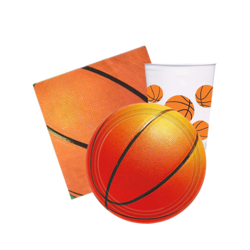 Basketball plates and Basketball cup Basketball tissue - kidzstations Basketball Birthday Party Supplies Paper Plates, Cups and Napkins