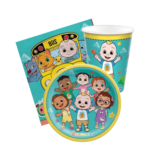 Coco Melon plates and Coco Melon cup Coco Melon tissue - kidzstations Coco Melon Birthday Party Supplies Paper Plates, Cups and Napkins