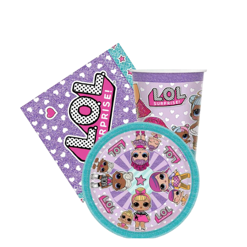 Lol suprise plates and lol suprise cup lol suprise tissue - kidzstations LOL Surprise Birthday Party Supplies Paper Plates, Cups and Napkins