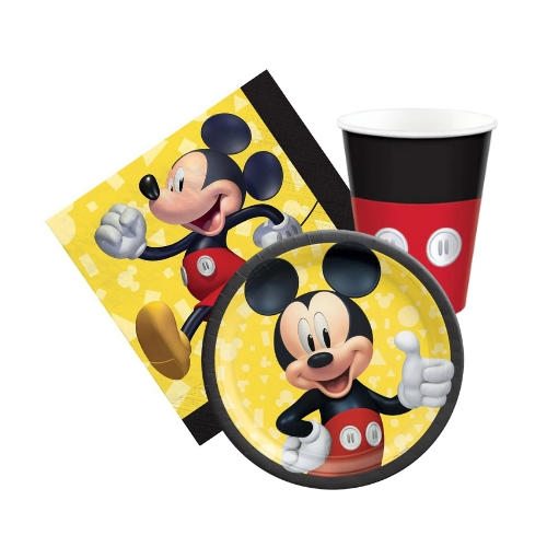 Mickey mouse plates and Mickey mouse cup Mickey mouse tissue - kidzstations Mickey Mouse Birthday Party Supplies Paper Plates, Cups and Napkins
