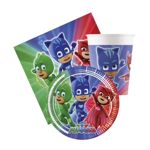 P.J Masks plates and P.J Masks cup P.J Masks tissue - kidzstations P.J Masks Birthday Party Supplies Paper Plates, Cups and Napkins