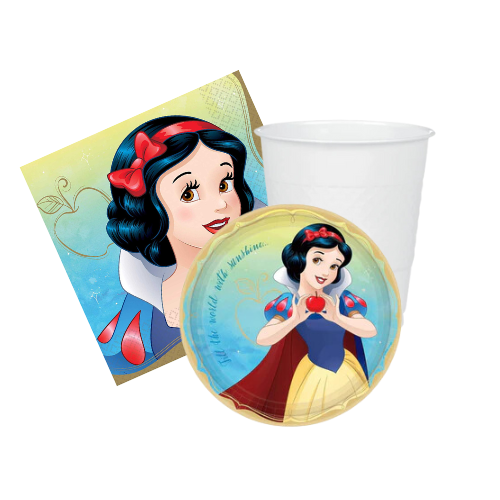 Snow White plates and snow white cup snow white tissue - kidzstations Snow White Birthday Party Supplies Paper Plates, Cups and Napkins