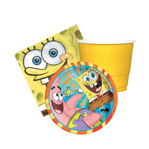 Spongebob plates and Spongebob cup Spongebob tissue - kidzstations Sponge pop Birthday Party Supplies Paper Plates, Cups and Napkins